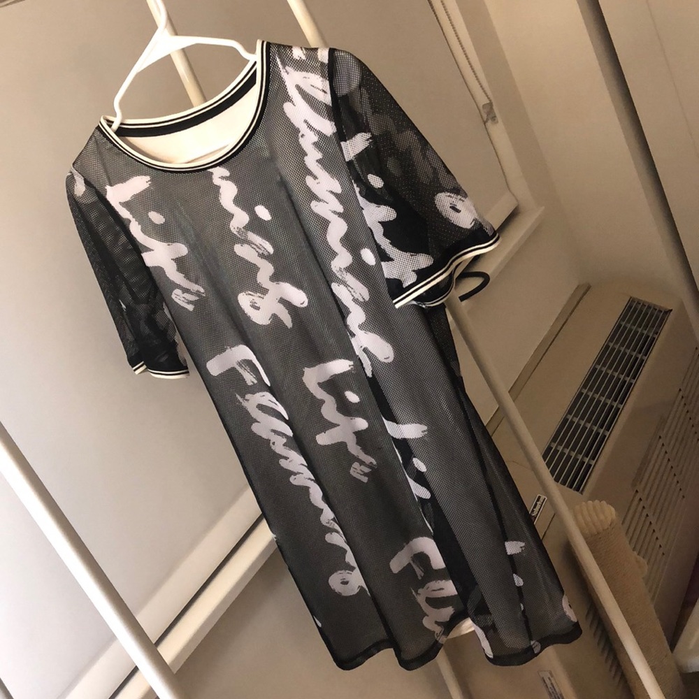 Black mesh dress